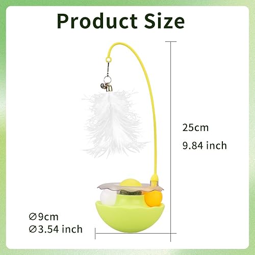 Miniatura 6 de PAZ'S GIFT Juguete interactivo para gatos, teaser 3 en 1 con pista de bolas rodantes, bailarina de hierba gatera para gatos de interior