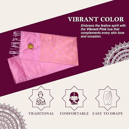 SWANITH pink kanjivaram silk saree in soft silk – image 5