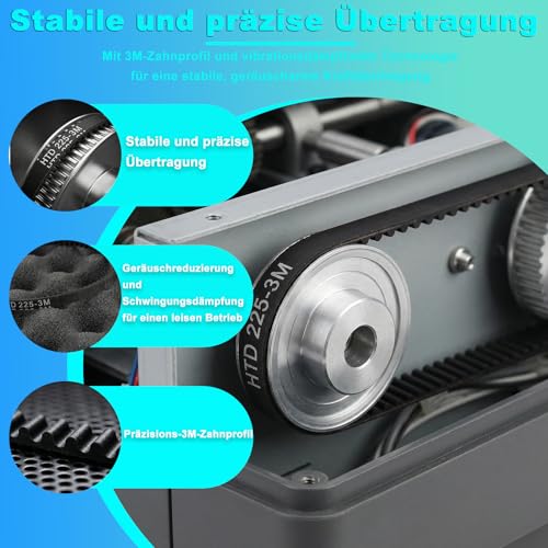 6 Stück HTD 225-3M-6 Gummizahnriemen,75 Zähne 225 MM Teilungslänge x 6 MM Synchronantriebsriemen Zahnriemen Geschlossener Schleife Synchronantriebsriemen für Lndustrielle Anwendungen