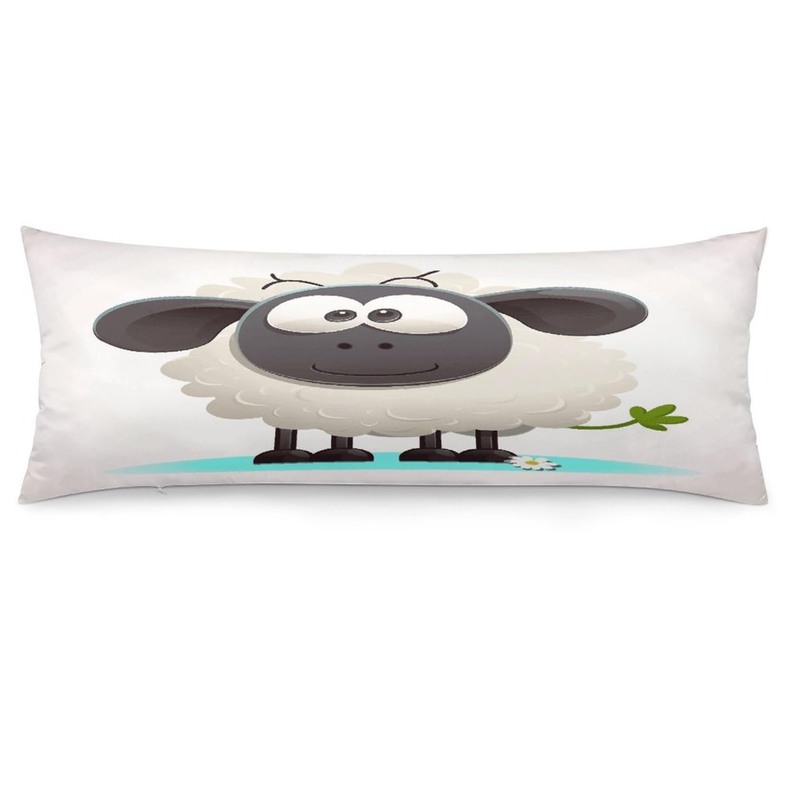 Sheep Throw Pillow Cover Soft Lumbar Pillow Covers with Zipper Breathable Rectangular Cushion Case Polyester Pillow Case Decorative Body Pillow Cover for Couch Bed