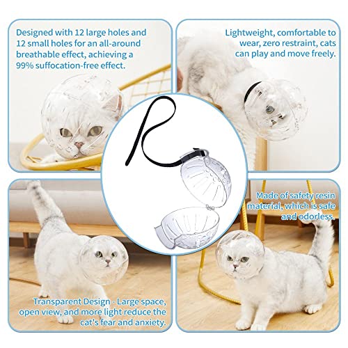 Ovida Cat Adjustable Hood Kitten Breathable Anti Bite Muzzles Prevent From Cats Biting And Chewing, Safety Prevent For Small Pets Grooming (M(Upgraded)) #TOP6