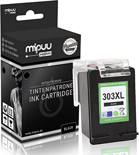 Mipuu Tinte kompatibel für HP 303XL 303 XL T6N04AE Black für HP Envy Inspire 7220 7221 7224 7920 7921 7924 7925 Envy Photo 6220 6230 6255 7130 7155