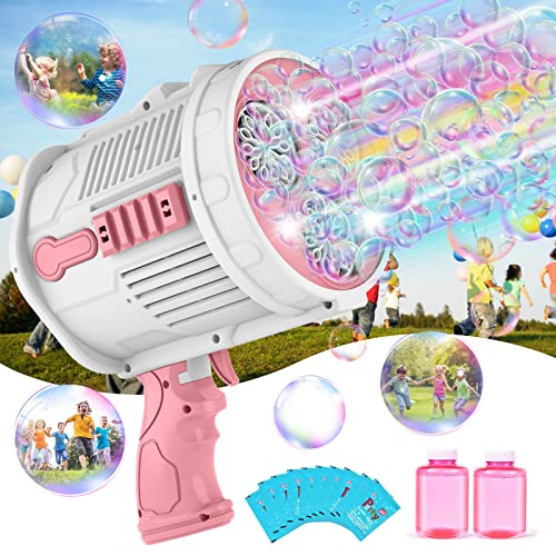 Automatic Bubble Machine Gun, 36 Holes Bubble Blaster Gun With Lights, 10 Packs Bubble Solution - Summer Outdoor Toy Gift For Kids Adults Birthday Wedding Holiday Party Favor #TOP18