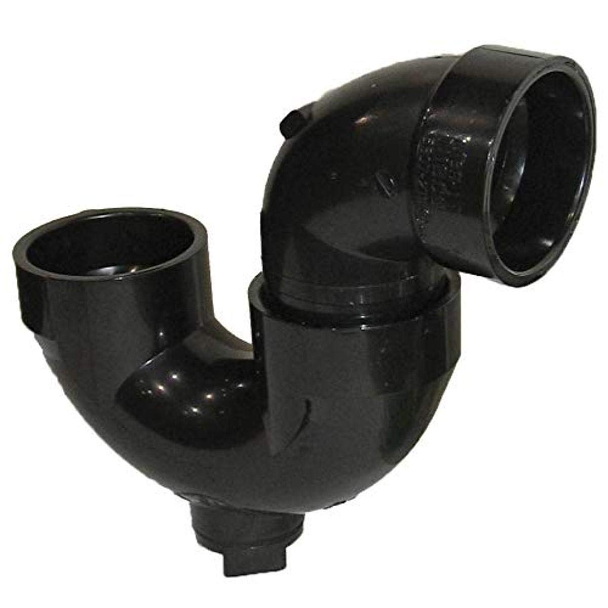 NIBCO Fig No 5884, 2 in. ABS DWV P-Trap Hub x Hub x Cleanout with Plug, Solvent Weld