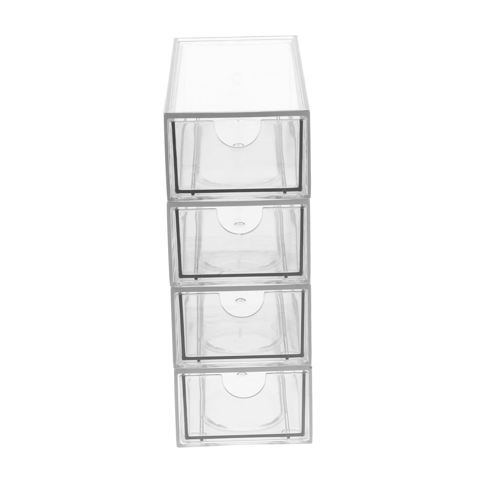 HOMSFOU Organizer per Accessori per Chioma 4 Scomparti in Plastica, Contenitore Bagno Portaoggetti Resistente e Impilabile, per Scrivania e Armadio Ampio Spazio
