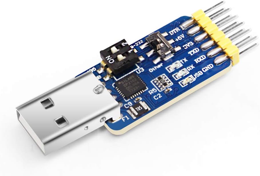 WITMOTION UART 6-in-1 USB to Serial Converter, Multifunctional (USB to TTL/RS485/232, TTL-RS232/485, 232-485), Universal Adapter Module with CP2102 Compatible with Windows 7/8/10, Linux, Arduino