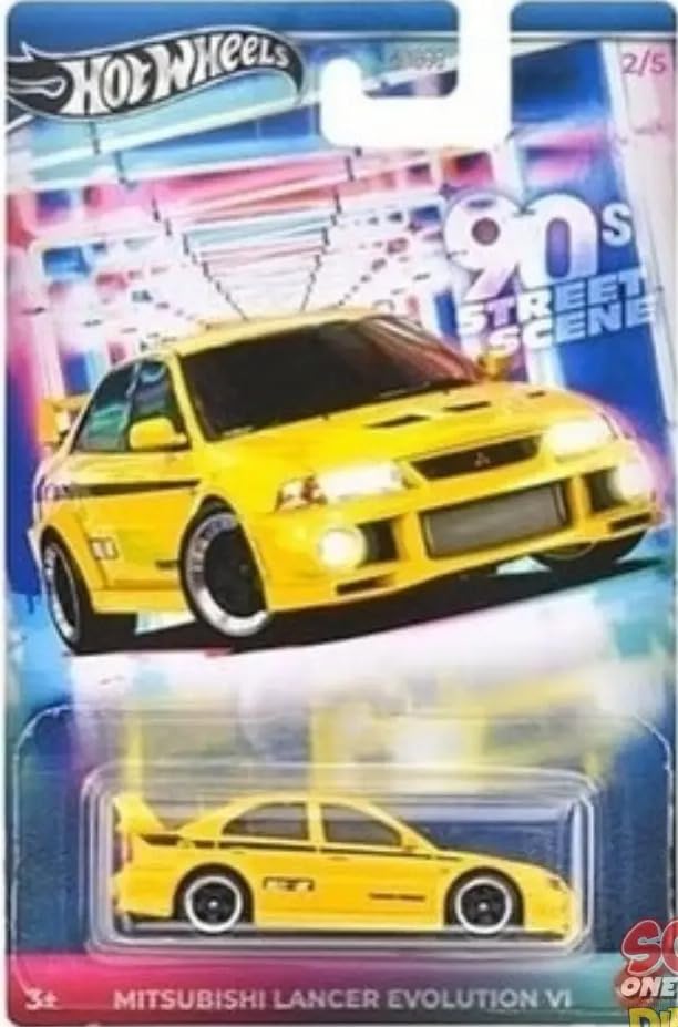 Image of Hot Wheels Premium 90s Street Scene Mitsubishi Lancer Evolution VI for 3 Years & Above by Small CLAP (Yellow)