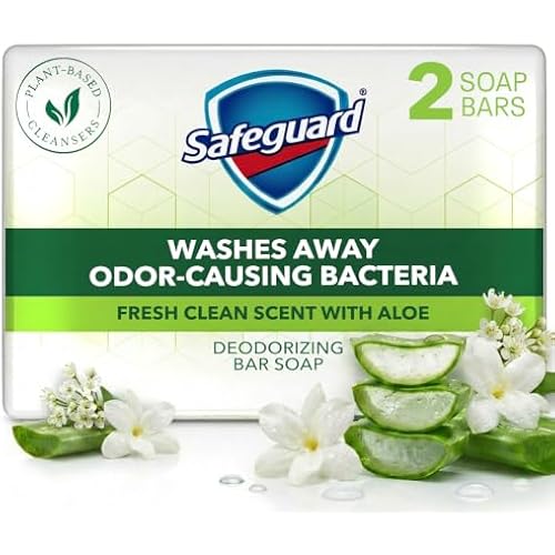 Safeguard Micellar Deep Cleansing Bath Bar Soap, Washes Away 99 Percent of Bacteria, Leaves Skin Soft, Made with Plant Based Cleansers, Fresh Clean Scent with Aloe, 3.2 oz (2 Count)