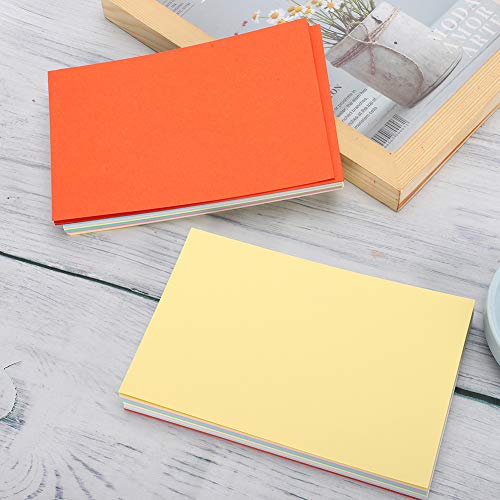 Cartões de notas coloridos, cartões pequenos em branco, 100 folhas, papel de cartolina colorida para