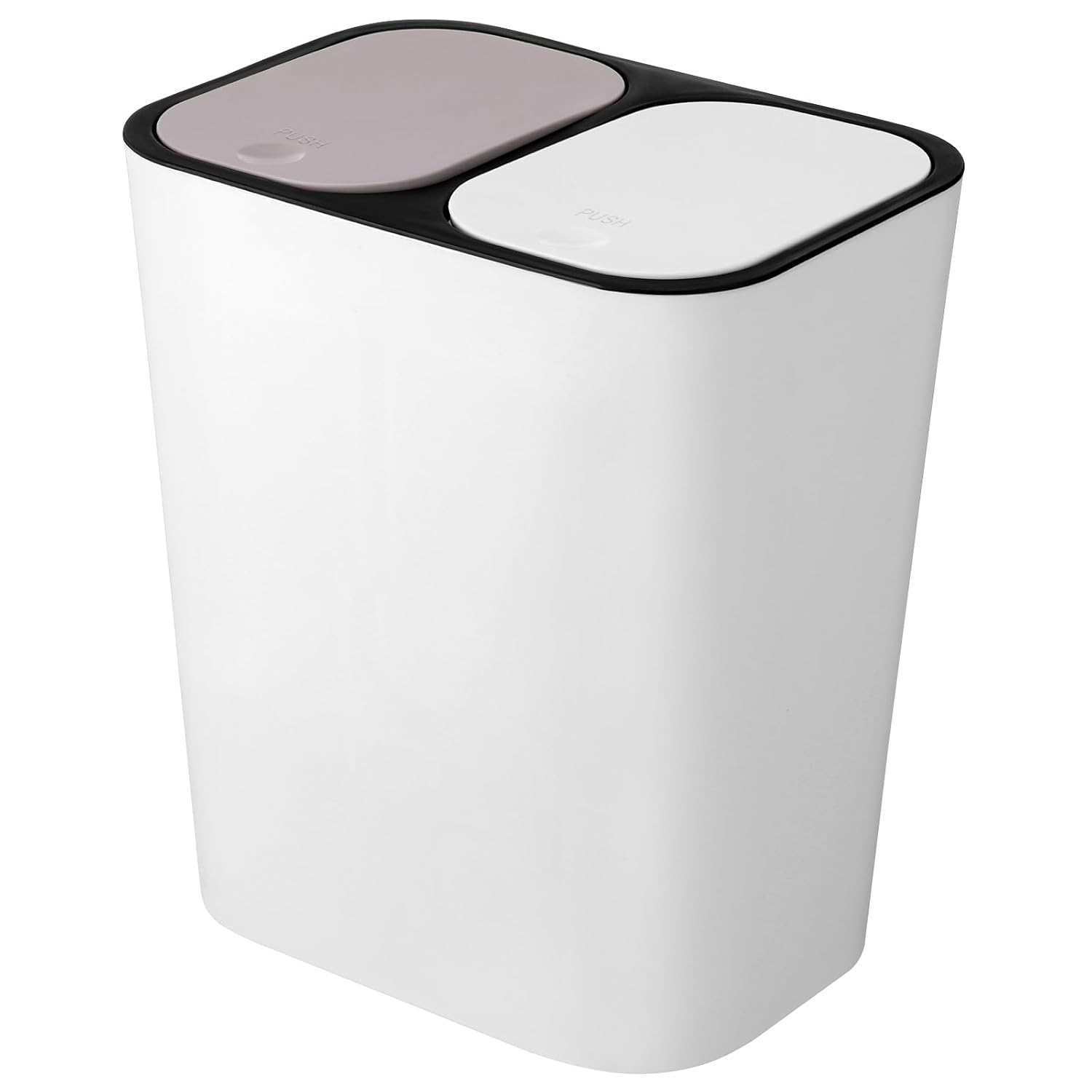 GANAZONO Double Compartment Trash can 15L Kitchen Waste Garbage Bin Dual Trash can with Lid for Home Office Bedroom