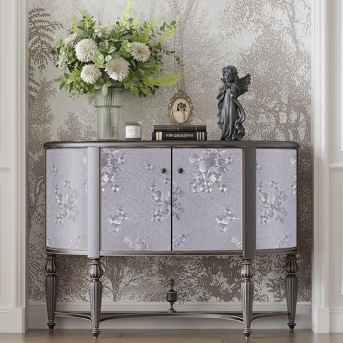 Papel tapiz gris floral para cubrir imperfecciones sin usar pegamento 6
