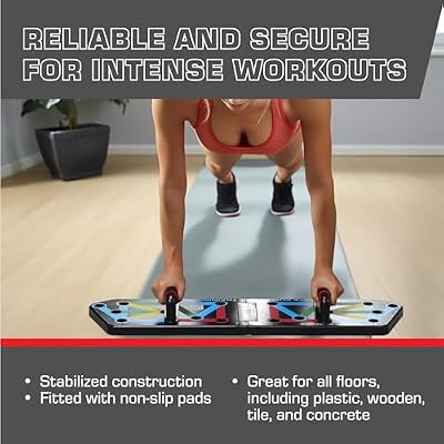 POWER PRESS Push Up Board Foldable Push Up Board for Men and Women, Push Up Handles with 30+ Color Coded Combo Positions for Exercise At Home Workout Equipment Men, Pushup Board, Original