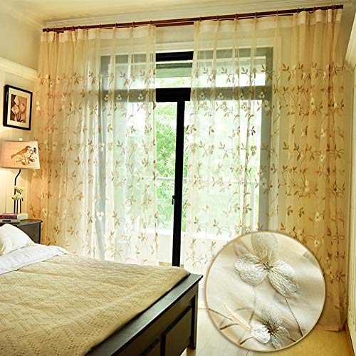 Cortina de gasa semitransparente elegante y suave para salones luminosos 2