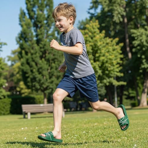 Image of INMINPIN Kids Boys Girls Ball Sprots Slides Sandals Ultra Comfortable Beach Pool Shower Shoes House Slide Indoor Outdoor for Sports Fan