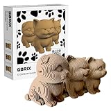 QBRIX 3 Cats 3D Puzzles for Adults, 3D Model Kit for Teens, DIY Crafts for Home Decor, Universal and Original Gift , Cardboard Model Building Kit,14+ Craft Kit