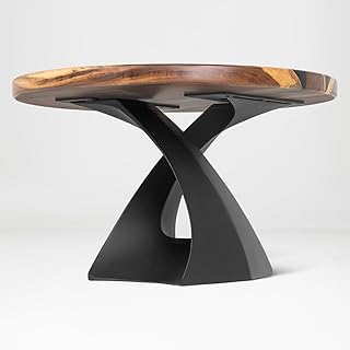 Flowyline 16" H 121 Tulipe Handcrafted Black Metal Table Legs and Bases for Coffee Tables | Steel Desk Legs | Rust-Resistant, Adjustable Furniture Legs for Bench DIY Mid-Century Modern Indoor/Outdoor