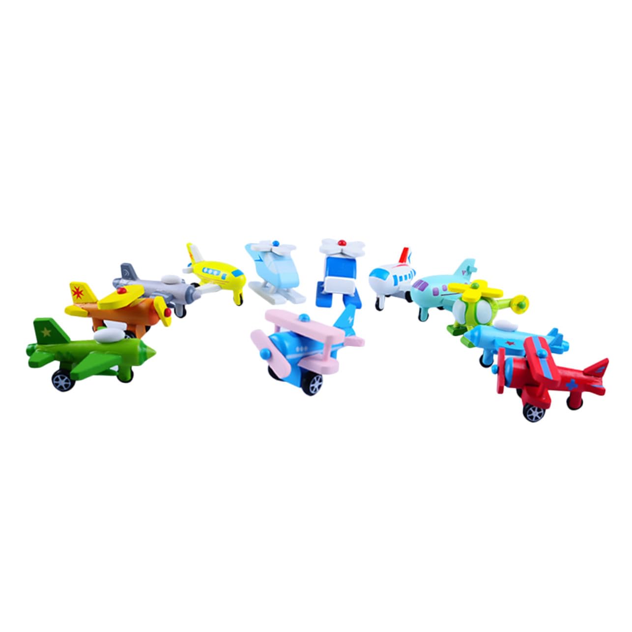 SUPVOX Mini Avión de Madera de Juguete para Niños, 12 Piezas