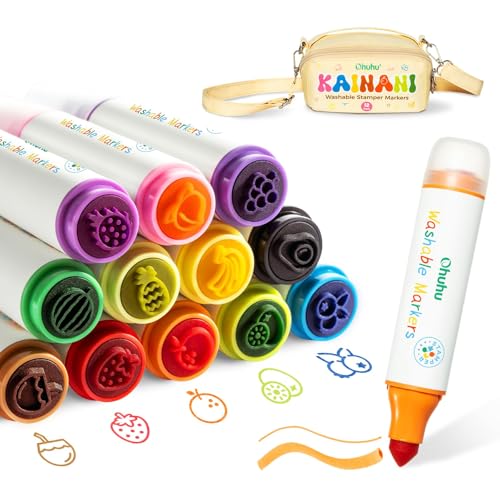 Ohuhu Ohuhu Stamper Washable Markers for Kids 12 Colors Dual Tip Age 3+ - Kainani