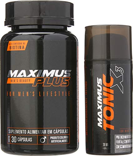 Maximus Plus Suplemento para Barba + Maximus Tonic X3 Combo High Performance - 30 dias