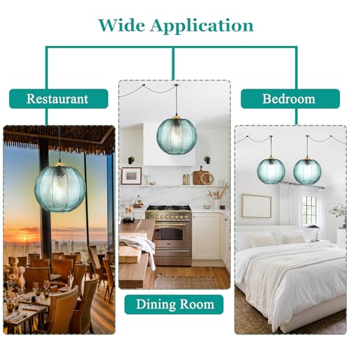 Wellinterest Bamboo Lantern Pendant Lamp, Retro Japanese Style E27 Chandelier Hanging Light Ceiling Lighting Fixture for Living Room Bedroom Restaurant Cafe Teahouse Bar Dining Room Club - Image 6