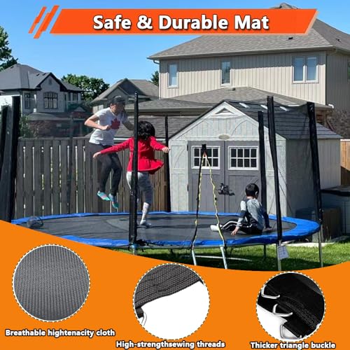 Kraoouis Trampoline Mat Replacement (Mat Dia:151in) Fits 14 ft Frame, with 84 V-Rings Fits 5.5 inch, UV-Resistant, with 2 Hook and 2 Pair Non-Slip Gloves, Triangle Ring Buckle Set by Kraoouis - Image 6
