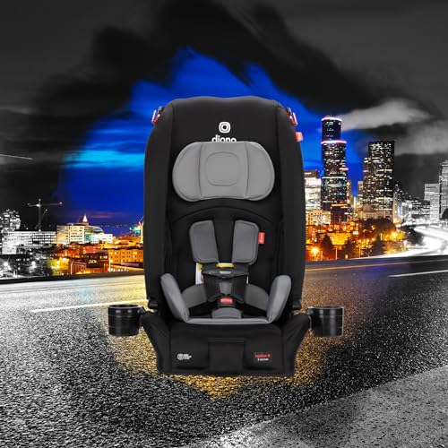 Image of Diono Radian 3R, All-in-One Convertible Car Seat, Rear and Forward Facing, 10 Years 1 Car Seat, Slim Fit 3 Across, Black Storm