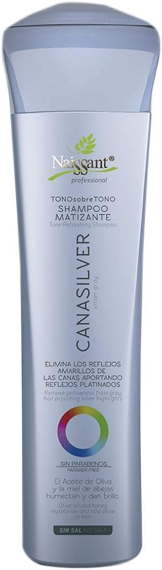 naissantIcy Cool Blonde Hair Purple Shampoo | Eliminates Brassiness | Neutralizes Yellow & Orange Tones | Paraben, Ammonia & Sulfate Free | Pro-Vitamin B5, Olive Oil & Honey (Cana Silver) 10.1 Fl Oz