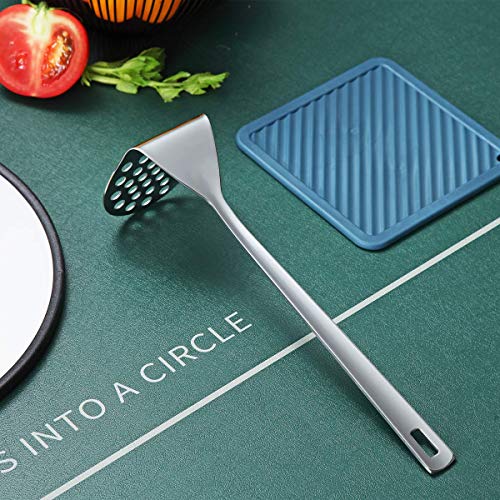 Image of Stainless Steel Potato Masher, Berglander Heavy Duty Metal Potato Ricer, Food Masher Utensil Hand Masher, Vegetables Fruits Versatile Masher, Heat Resistant, Dishwasher Safe, Easy to Clean