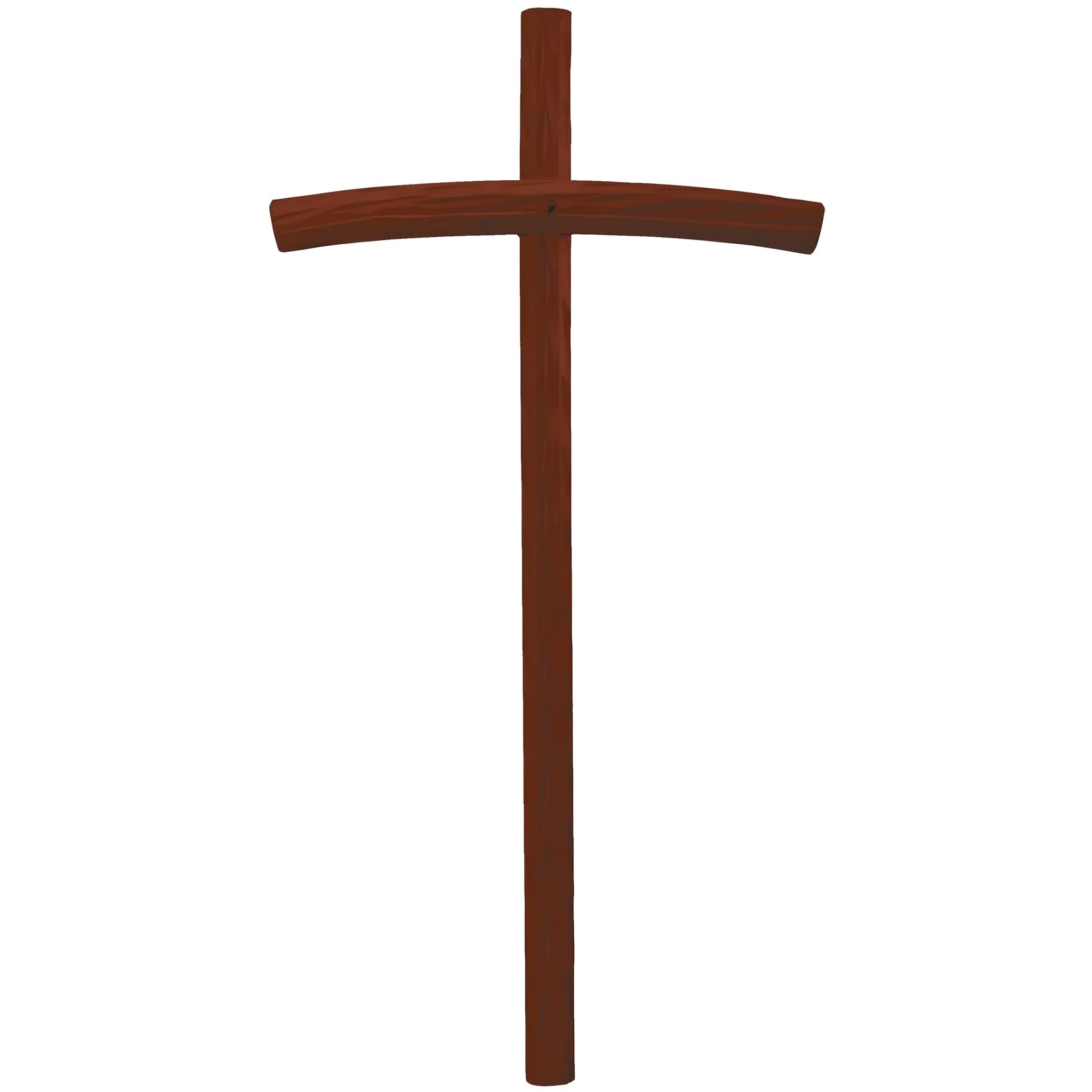 Dolfi | Curved Cross Carved in Linden Wood 60 cm | Hand Painted Wood in Val Gardena | Religious Article