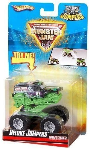 HOT WHEELS GRAVE DIGGER DELUXE JUMPER WITH BLACK CAB HEAVY DUTY HAULER
