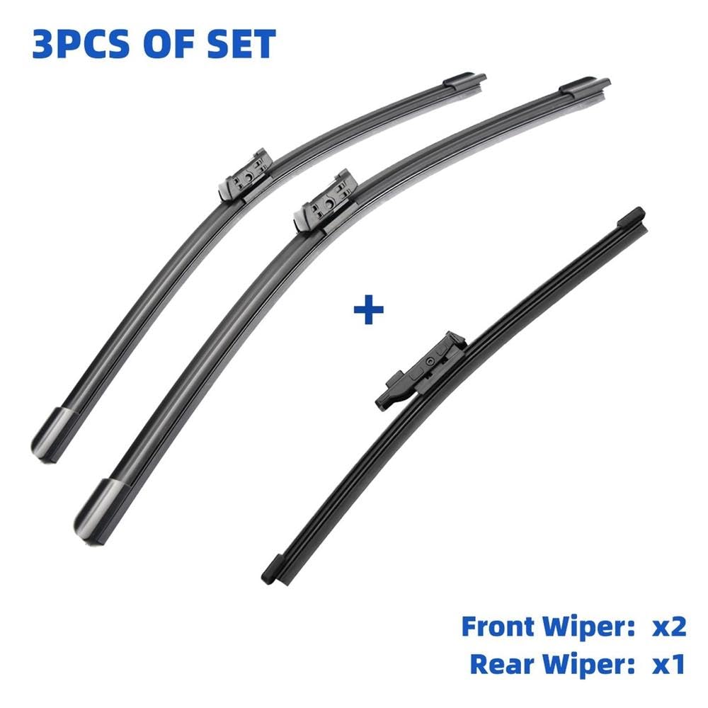 3 Uds Para Golf 8 2020-2021 Escobillas Limpiaparabrisas Delanteras Traseras Accesorios Ventana Parabrisas 26 "+ 18" + 10" Limpieza Parabrisas