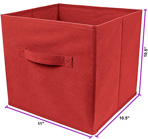 Greenco Foldable Storage Cubes Non-Woven Fabric -6 Pack-(Red) #TOP2