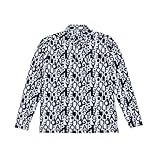 [アーノルドパーマー] ゴルフウェア ポロシャツ 長袖 メンズ プリントストレッチ長袖ポロ AP220202E12 ランダムロゴ L