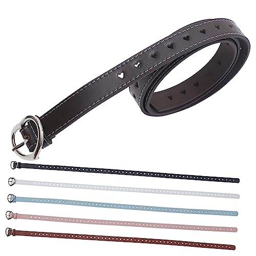 Ceinture PU pour femmes lot de 6 pièces tendance, accessoire de mode boucle cœur pour robe et jean