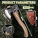 PURPLEBIRD Hatchet Axe with Sheath for Camping, 15 Inch Bushcraft Axe Carbon Steel Chopping Axes Wood Handle Splitting Axes, Hand-Forged Camping Hatchet for Carving Bushcraft Outdoor Forest Garden