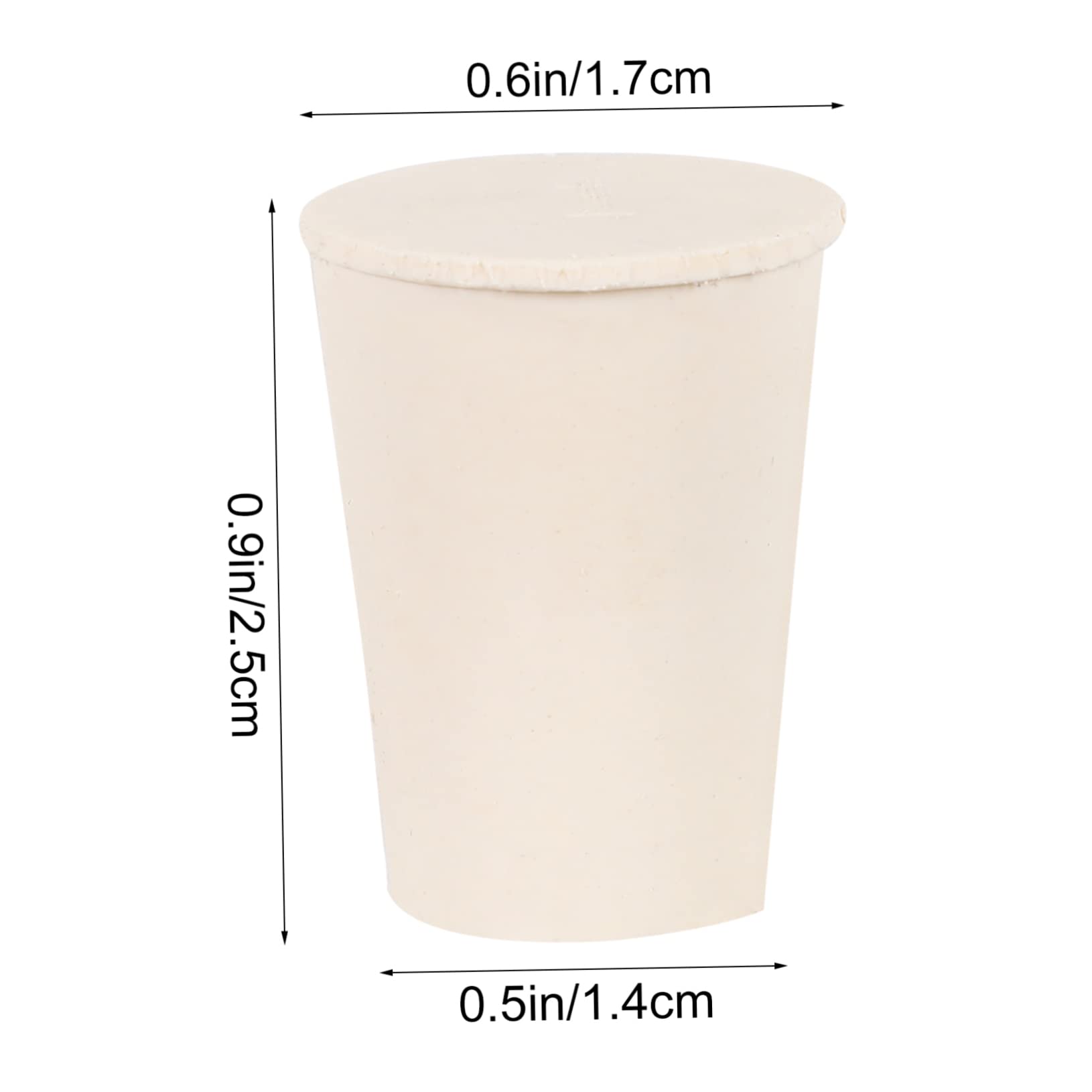 SOLUSTRE 50 Pcs Rubber Stoppers Sealing Plugs for Laboratory Use Test Tube Flask Bottle Tapered Lab Plug Liquid Stopper Cap