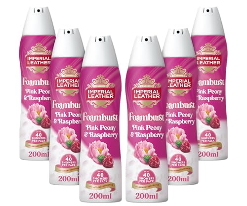 Imperial Leather Pink Peony & Raspberry Foamburst Gel to Foam Body Wash Shower Gel Rich Foaming Body Wash with Luxury Fragrance Vegan & Cruelty Free (6 x 200ml)