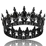 COCIDE Black Crowns for Women Gothic Tiaras for Women Emo Crown Dark Queen Princess Tiara Crystal Rhinestones Halloween Birthday Party Hair Accessories