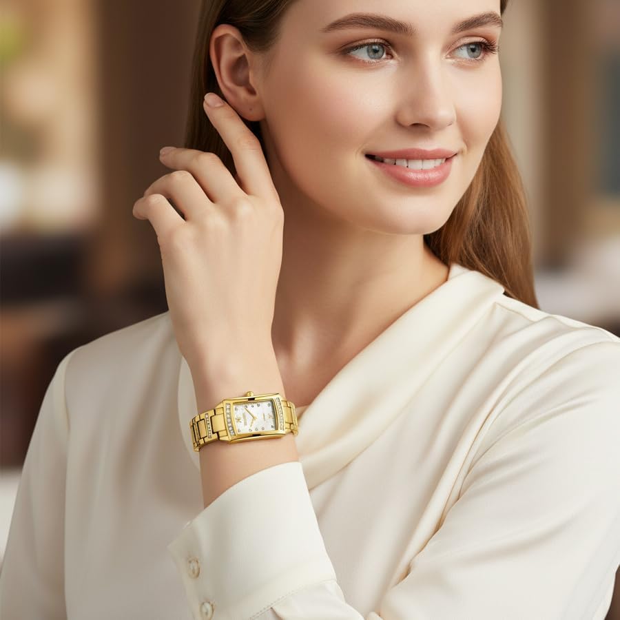 STARKING Gold Watches for Women, Quartz Wrist Watches of Vintage Watch, Japanese Quartz Movement, 3ATM Waterproof, Birthday Gifts, Stainless Steel Detachable Watch Band - Image 4