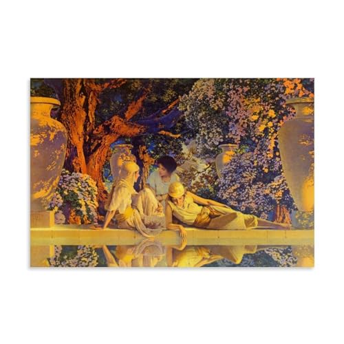 Maxfield Parrish Prints Wall Art Paintings Poster Garden of Allah (2) Canvas Art And Wall Art Picture Print Modern Family Bedroom Decors 24x36inch(60x90cm)