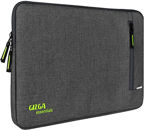 Gizga Essentials 13.3 Inch Laptop Sleeve Case Cover Pouch Bag with Front Pocket| Slim & Water-Resistant Nylon Fabric with Shockproof Foam Padding, Soft Lining & Premium Zipper Closure (Grey)
