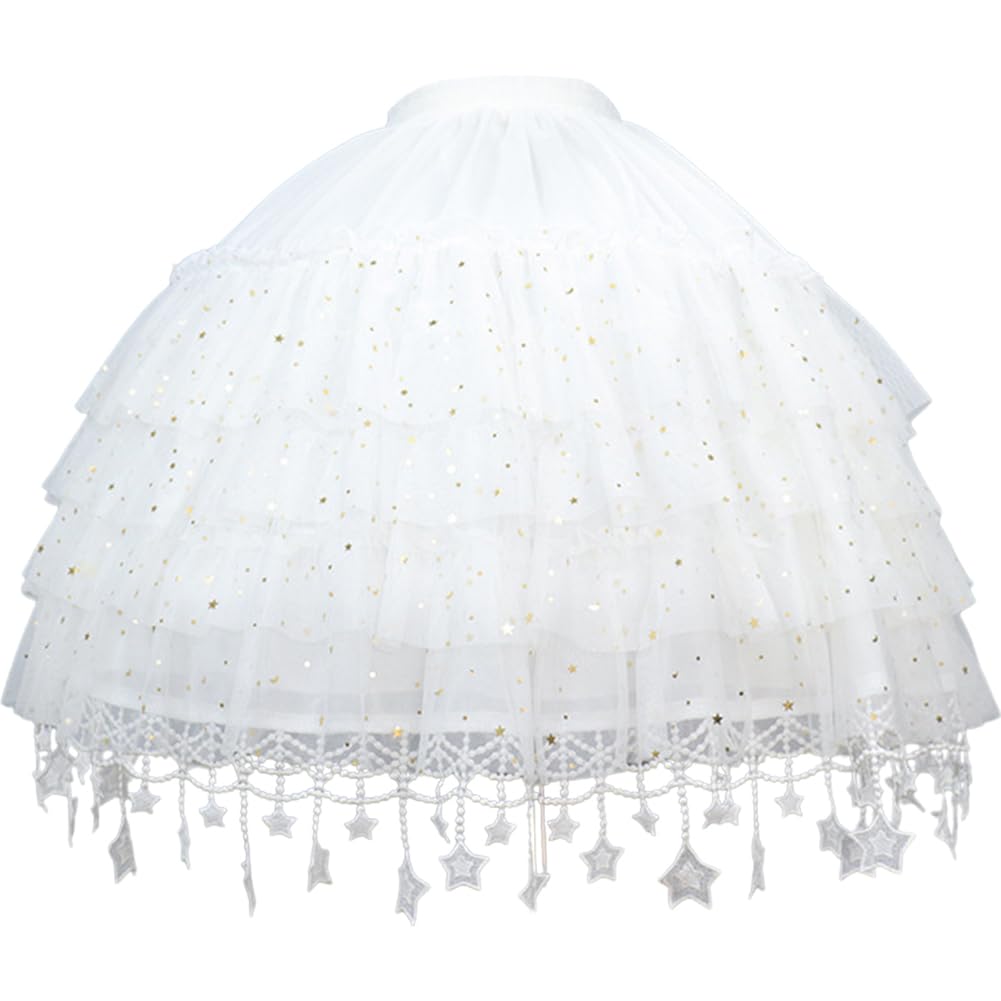 Sous-jupe à volants Xingyue blanche pour jupes de fête de danse