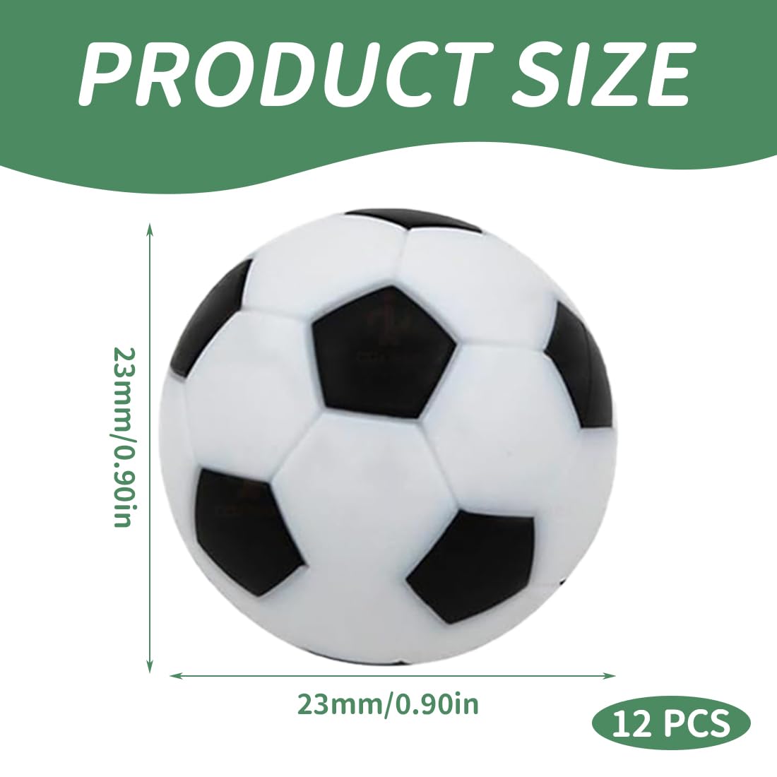 12Pezzi Mini Biliardino Gioco, 23 mm/0,9 Pollici Calcio Balilla, Palline per Adulti Bambini Sollievo Relax (Bianco e Nero)