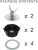 2 Paquete de Repuestos para Licuadora Cuchilla Trituradora de Hielo con 2 Tapas de Base de Jarra y 4 Anillos de Sello de Goma para Oster Osterizer Partes de Cuchilla 7