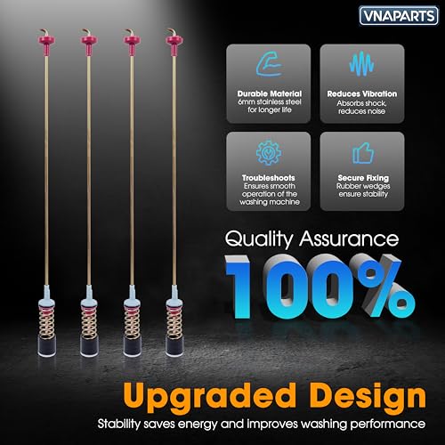 Image of VNAPARTS【2026 Upgraded】 DC97-16350V Washer Suspension Rods For Samsung Washer WA54R7200AV /US WA54R7200AW /US WA5AR7200AV /US WA54R7600AV /US 27.6 Inch Damper Assembly WA52A5500AV, WA45K7600AW