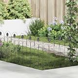 LoogCape Gartenzaun 5 Stück Schwarz Stahl wetterfest robustes Design für Beeteinfassung und Rasenkante flexible Stecksysteme für stabile Abgrenzung im Außenbereich