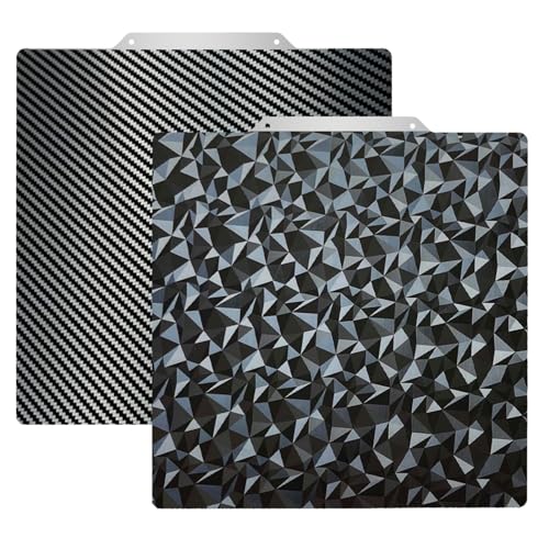 JUUPINE PEO PET - Placa de construção para impressora 3D Adventurer 5M/5M pro/Ender 3/3 Pro/Ender 3 S1/Ender 3 V2 Neo/Ender 3 Neo, Diamond PEO fibra de carbono PET Spring Steel Sheet Plate 2355 X235mm