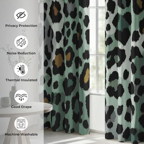 Rideau occultant isolant du froid et de la lumière, draperies opaques bleu vert E-D61 2pcs - 7