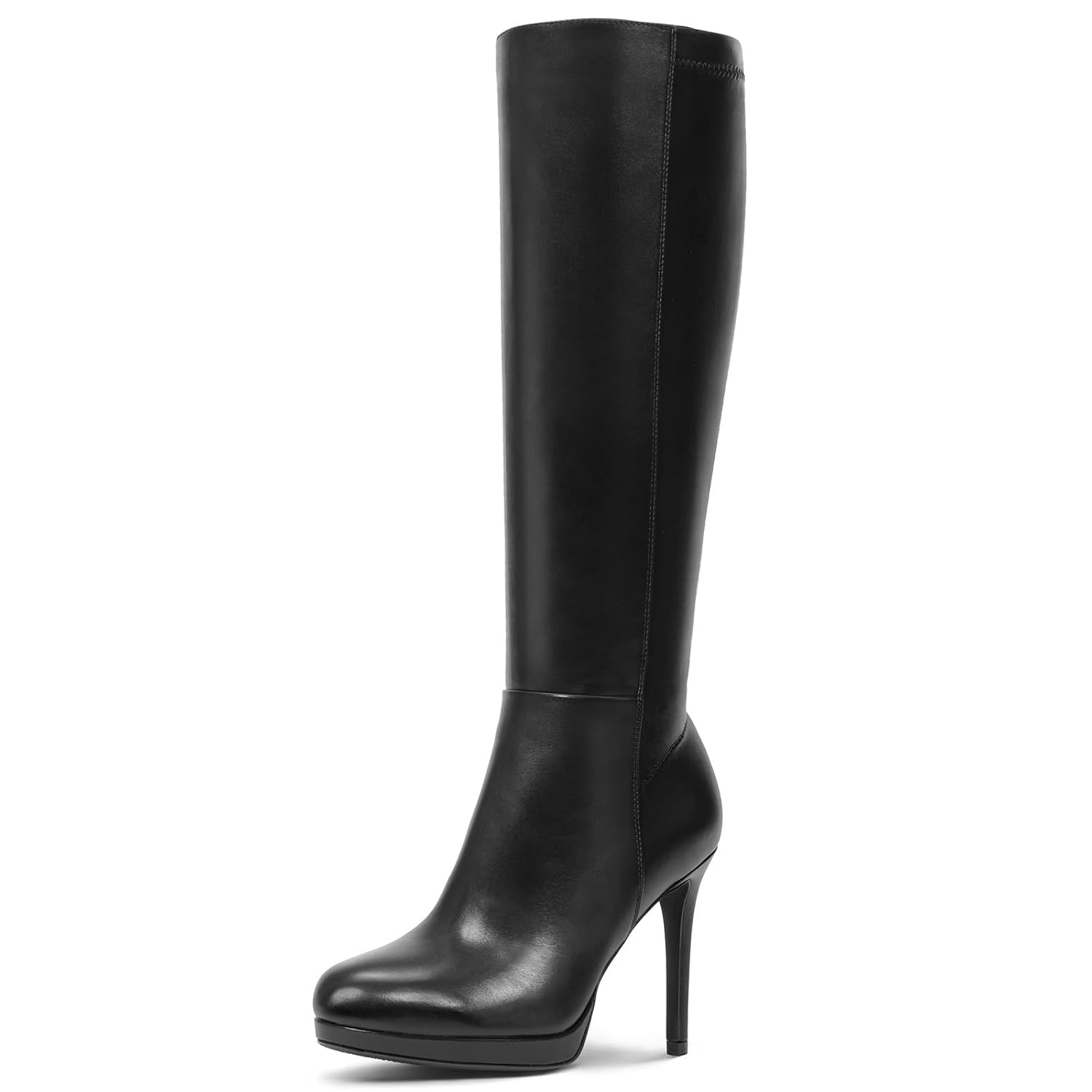 Lumeheel Black Knee High Boots Women - Platform Pointed Toe Stiletto Heel Suede Tall Boots for Fall Winter