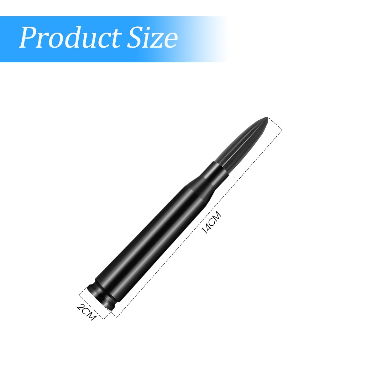 Mini Antenne Voiture 14 Cm – Antenne Radio Toit Courte Aluminium – Réception FM Améliorée (Bleu)